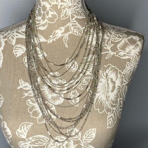 Chloe and Isabel multi strand silver necklace